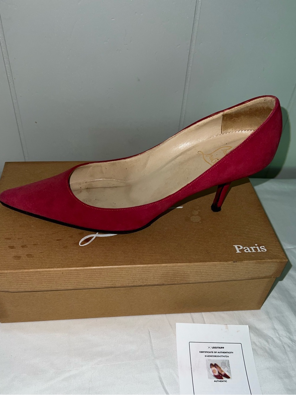 Louis Vuitton Red Suede Pointed-Toe Pump